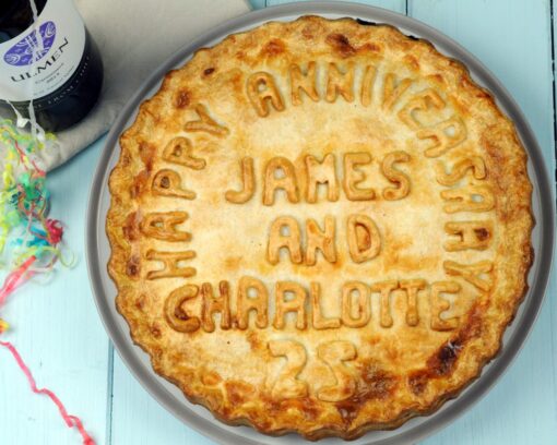 Personalised anniversary pie